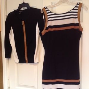 WHBM Dress and Matching Cardigan